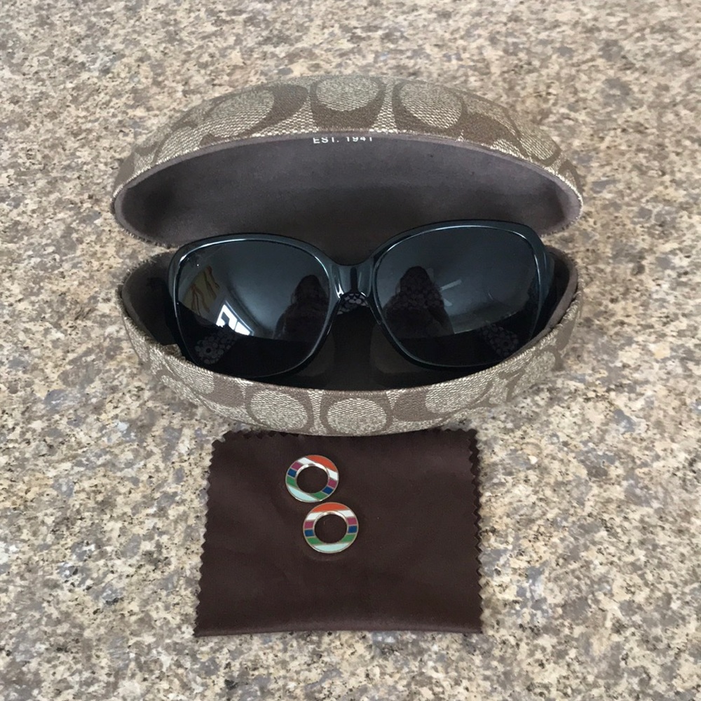 Coach Ella Black Sunglasses with Case S815